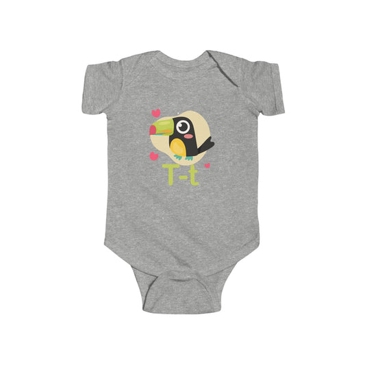 Terrific Toucan 'T' Baby Onesie - A Tropical Twist on Alphabet Learning