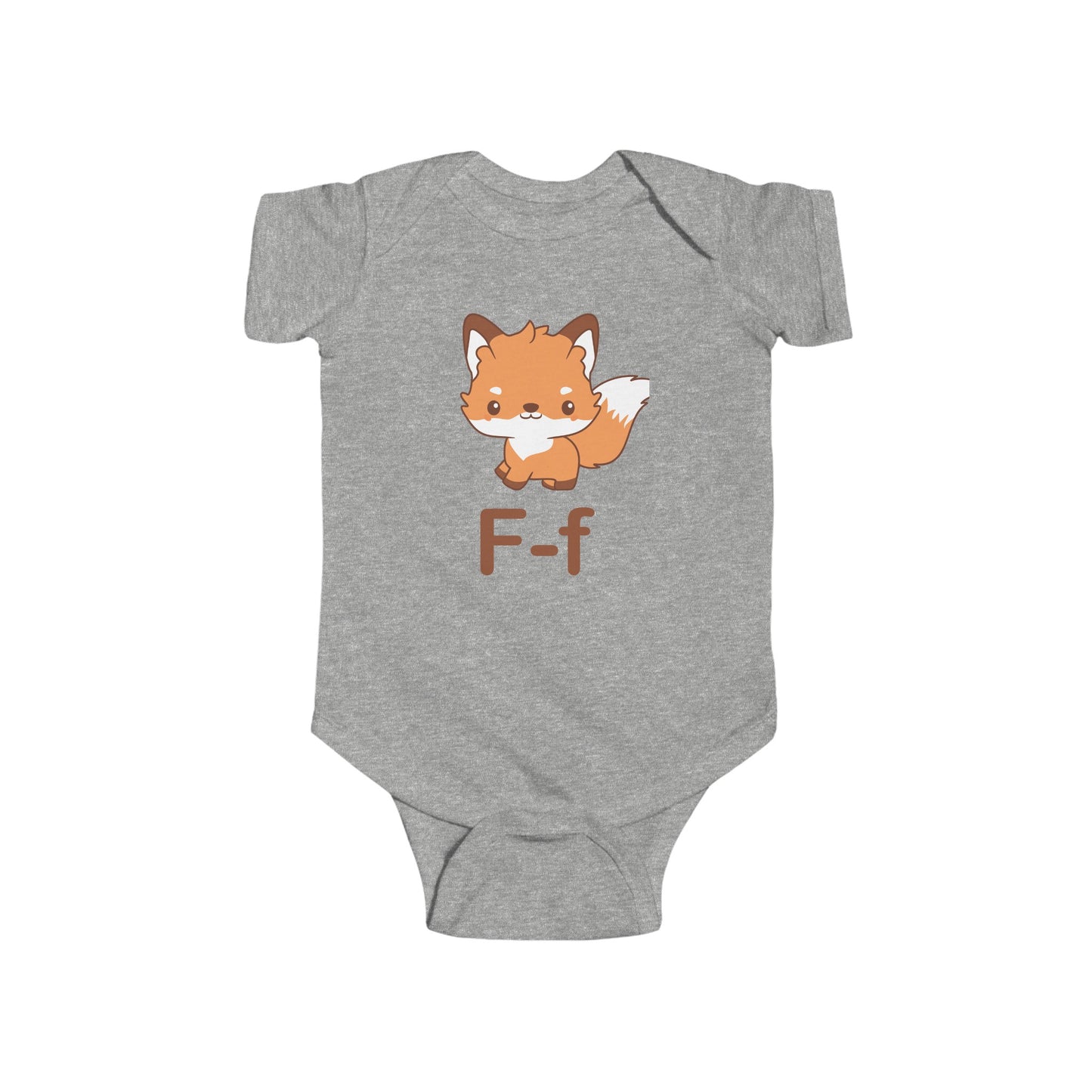 Alphabet Adventures Baby Onesie - Featuring Letter F with Cute Fox