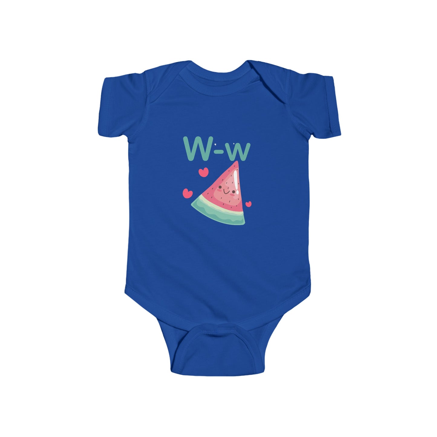 Whimsical Watermelon 'W' Baby Onesie - Refreshing Alphabet Learning Fun