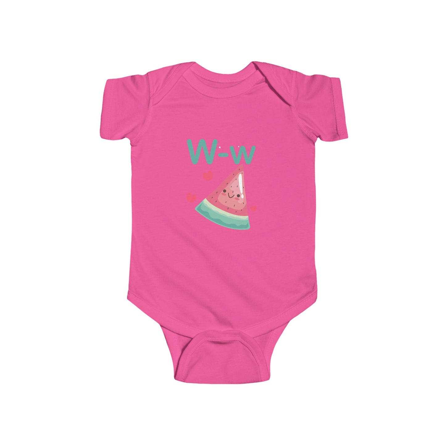 Whimsical Watermelon 'W' Baby Onesie - Refreshing Alphabet Learning Fun