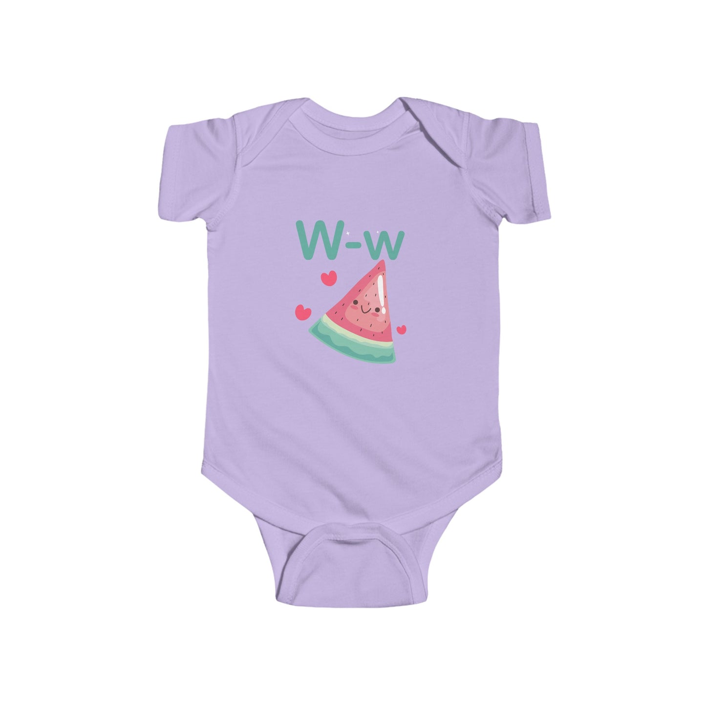 Whimsical Watermelon 'W' Baby Onesie - Refreshing Alphabet Learning Fun