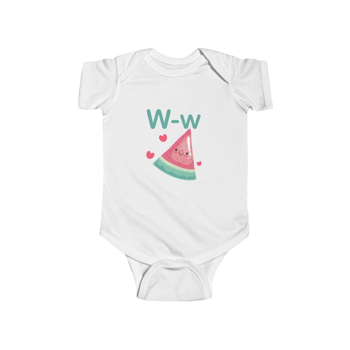 Whimsical Watermelon 'W' Baby Onesie - Refreshing Alphabet Learning Fun