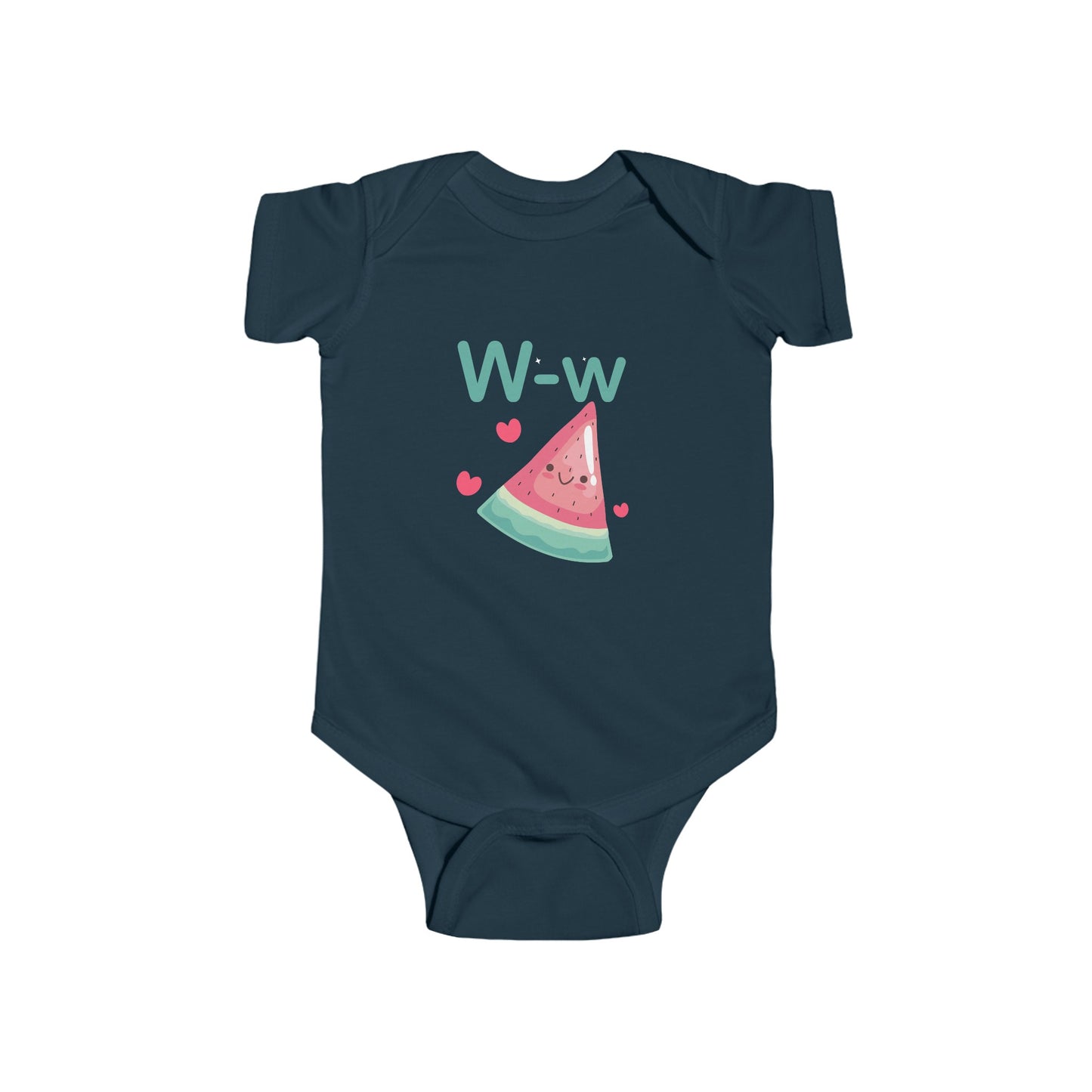 Whimsical Watermelon 'W' Baby Onesie - Refreshing Alphabet Learning Fun