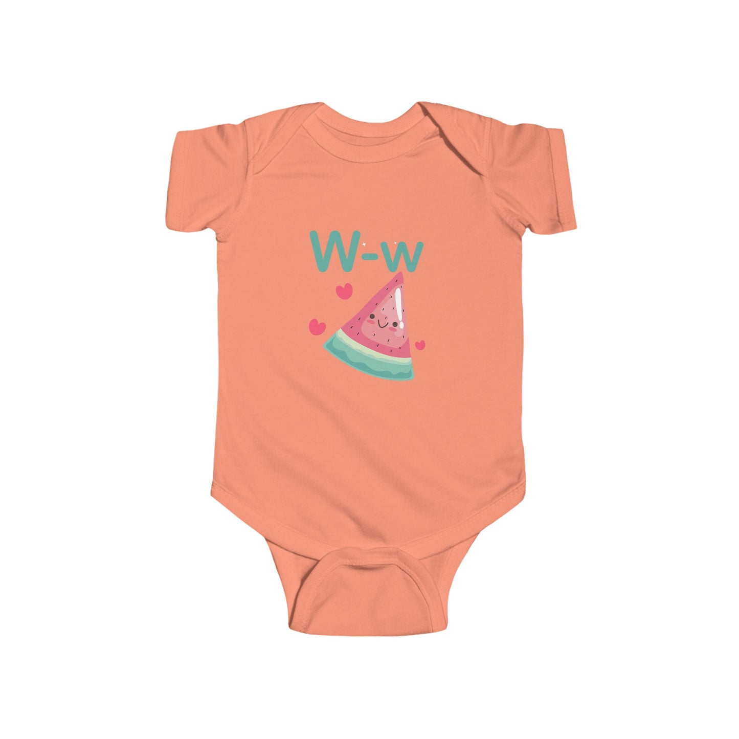 Whimsical Watermelon 'W' Baby Onesie - Refreshing Alphabet Learning Fun