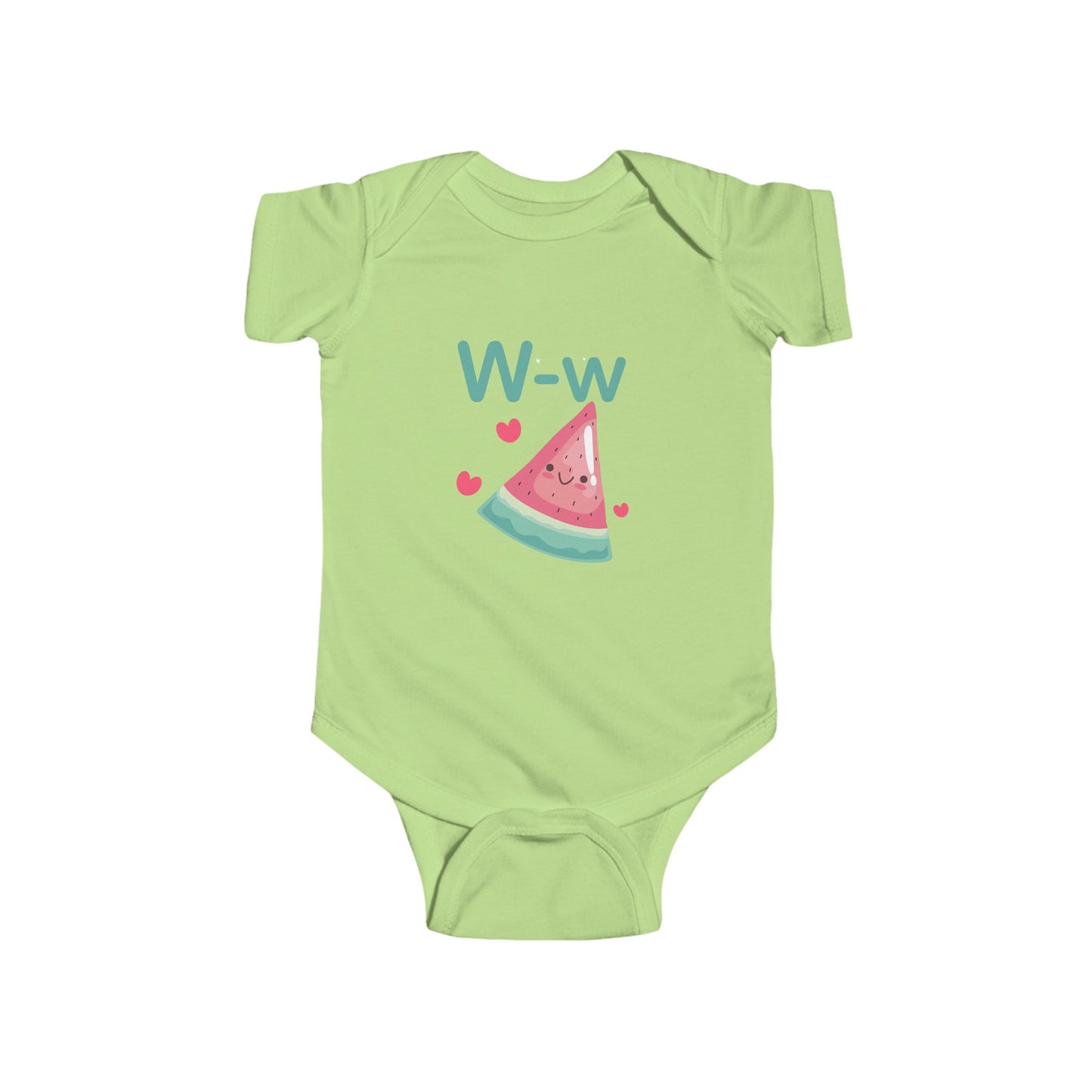 Whimsical Watermelon 'W' Baby Onesie - Refreshing Alphabet Learning Fun