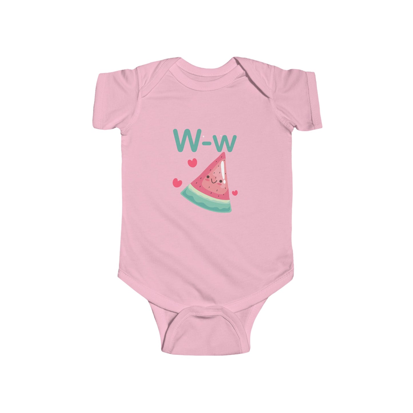 Whimsical Watermelon 'W' Baby Onesie - Refreshing Alphabet Learning Fun