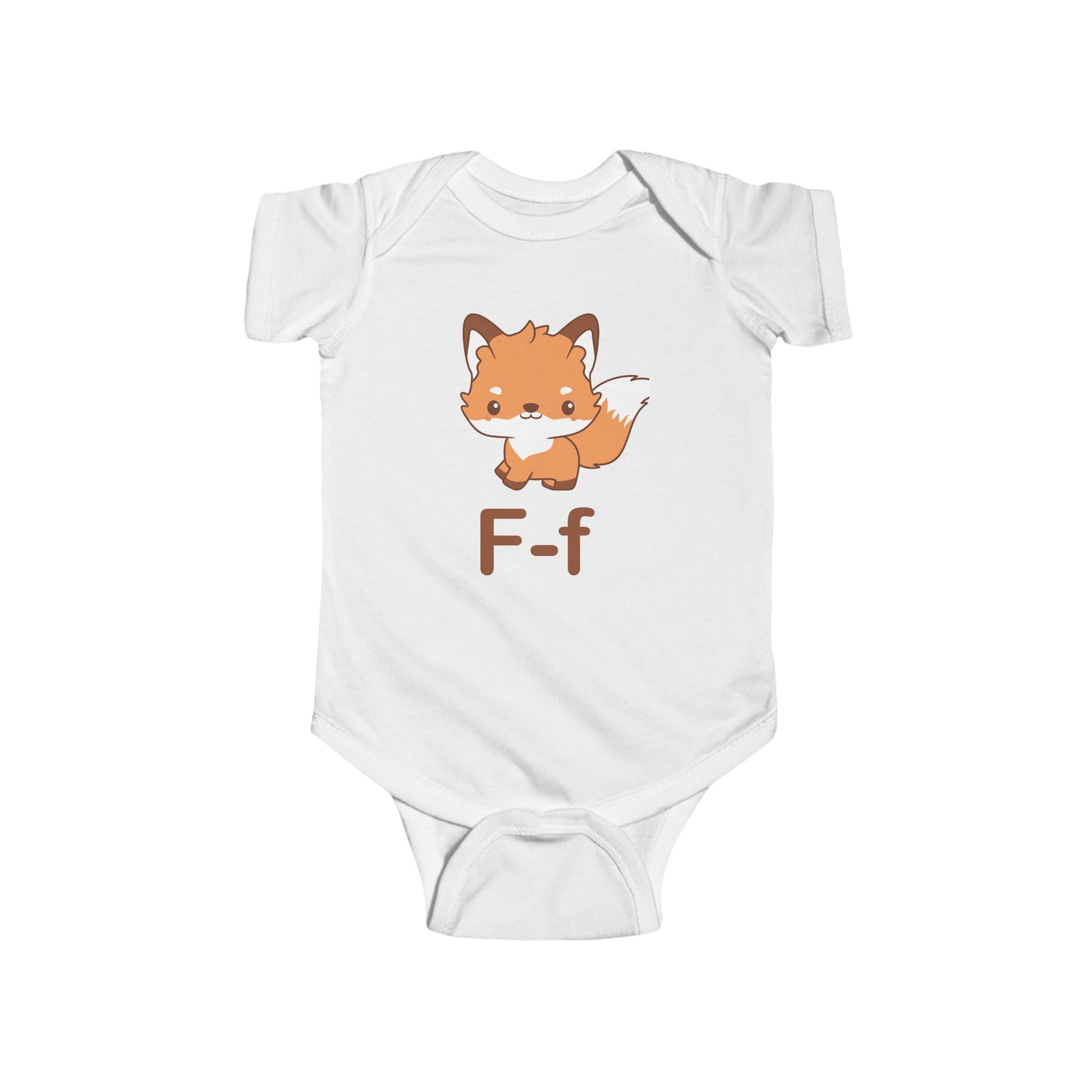 Alphabet Adventures Baby Onesie - Featuring Letter F with Cute Fox