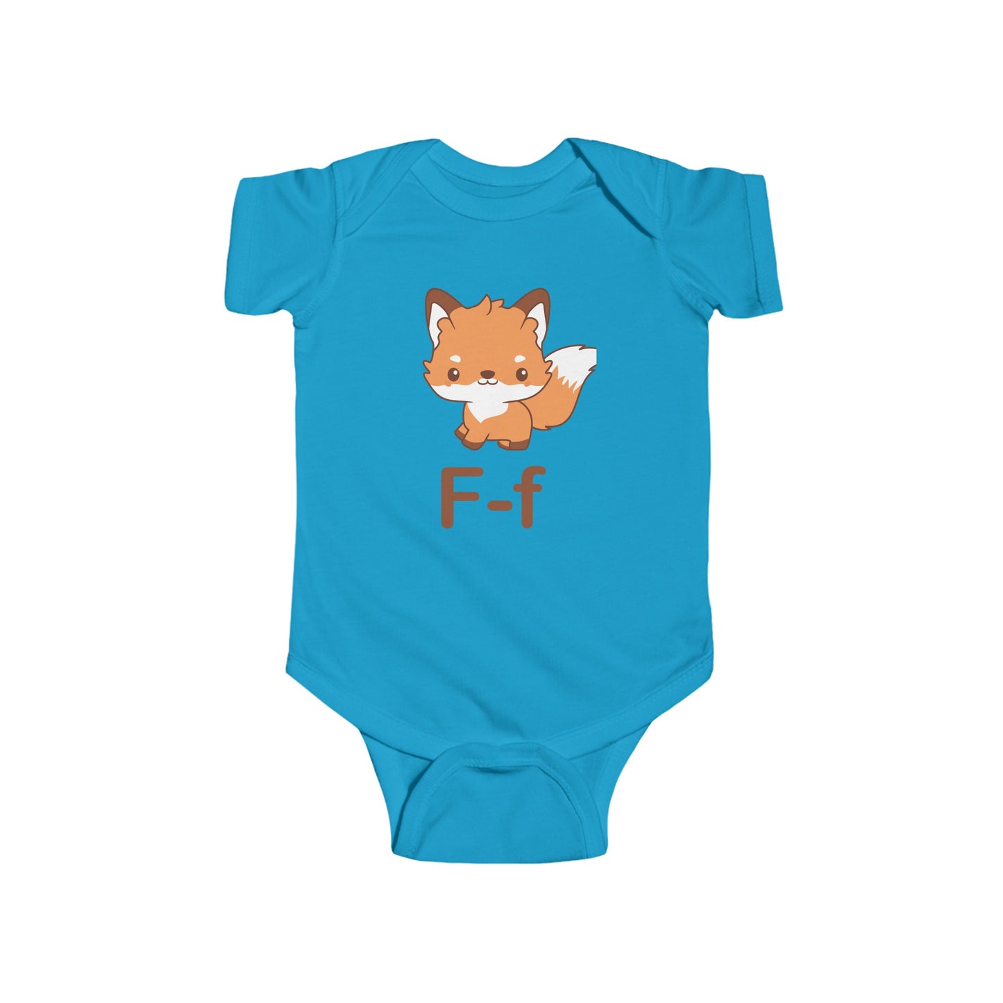 Alphabet Adventures Baby Onesie - Featuring Letter F with Cute Fox