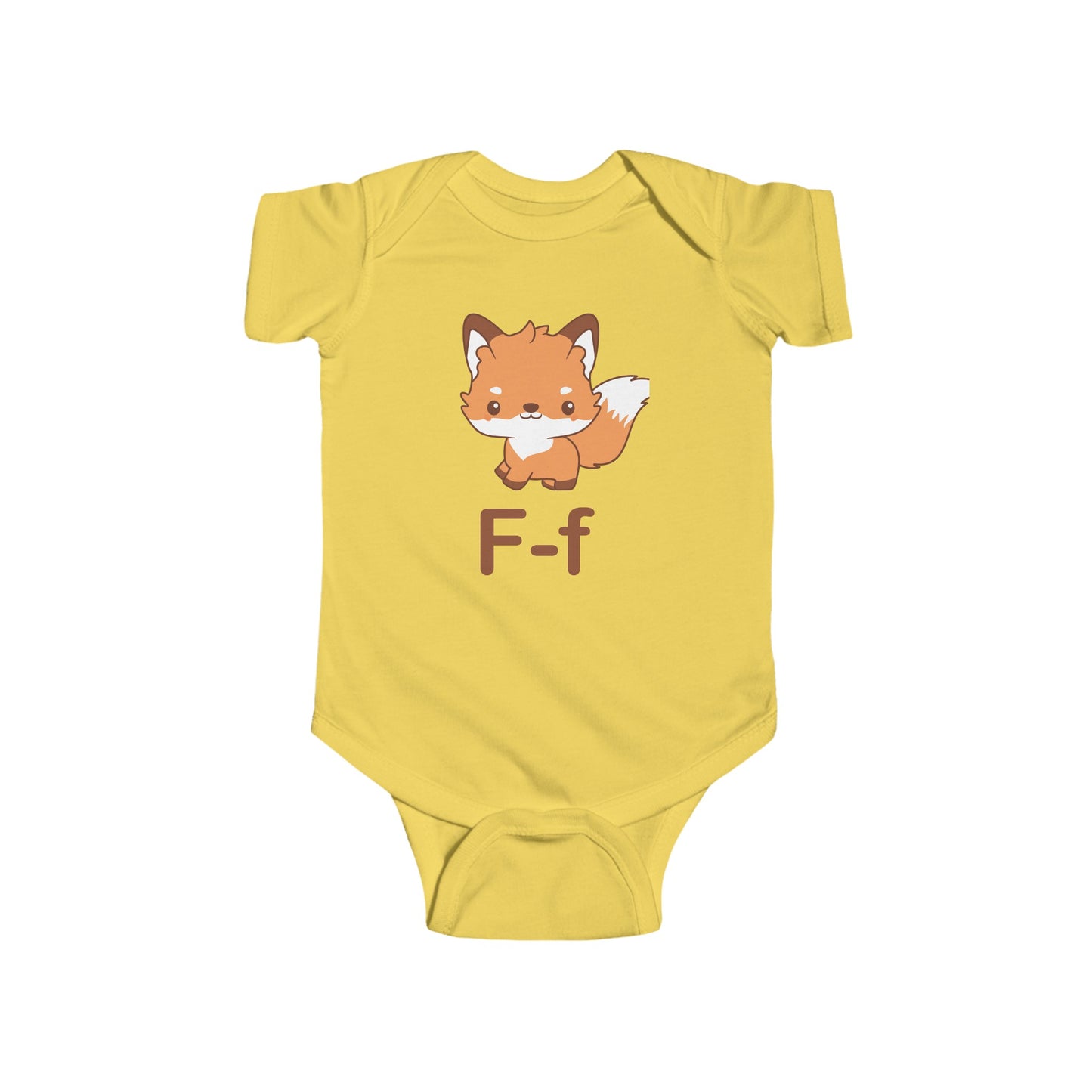 Alphabet Adventures Baby Onesie - Featuring Letter F with Cute Fox