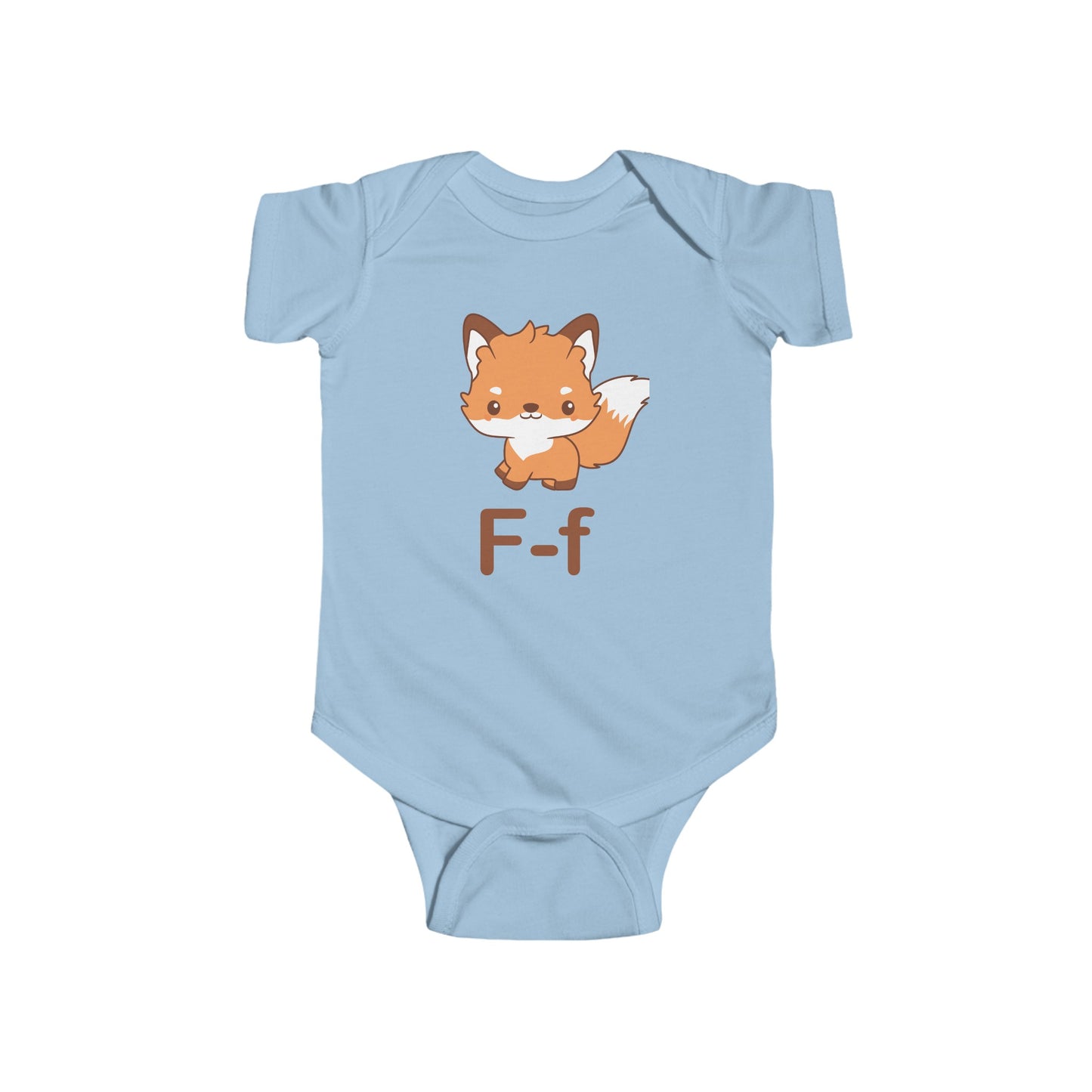 Alphabet Adventures Baby Onesie - Featuring Letter F with Cute Fox