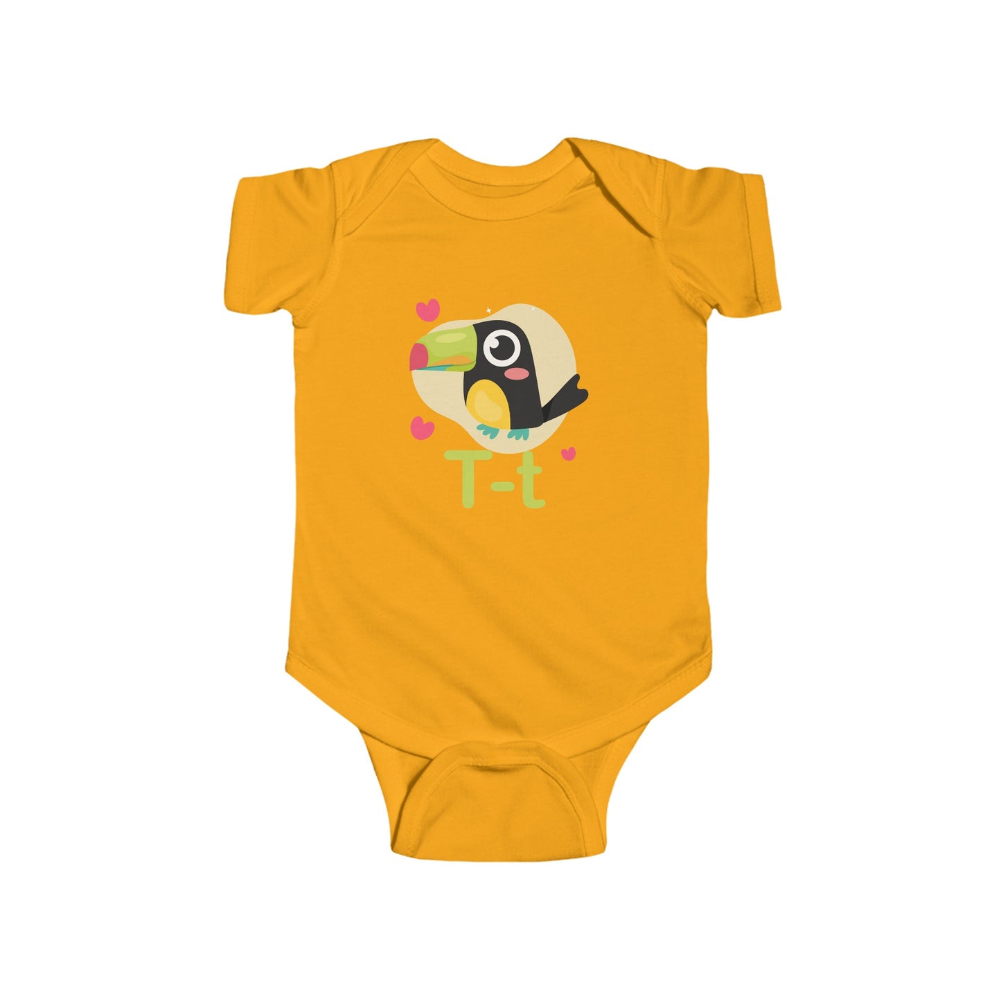 Terrific Toucan 'T' Baby Onesie - A Tropical Twist on Alphabet Learning