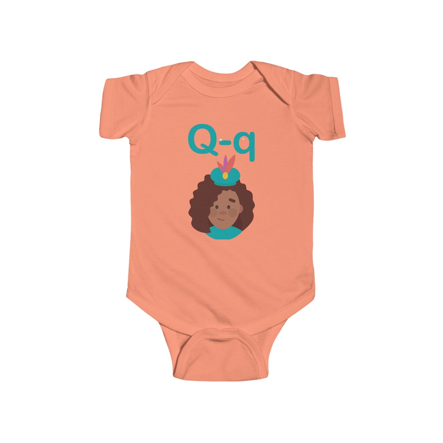 Charming Baby Onesie with "Q" and Queen Design - Fun Alphabet Learning for Kids