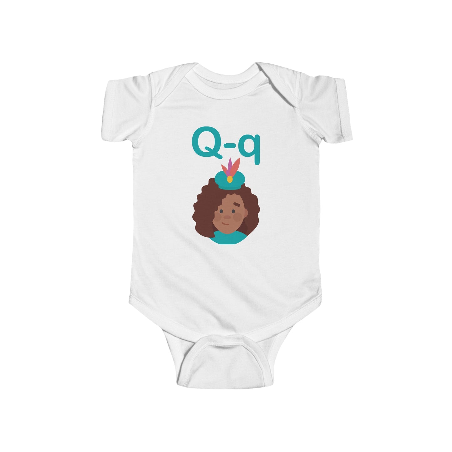 Charming Baby Onesie with "Q" and Queen Design - Fun Alphabet Learning for Kids