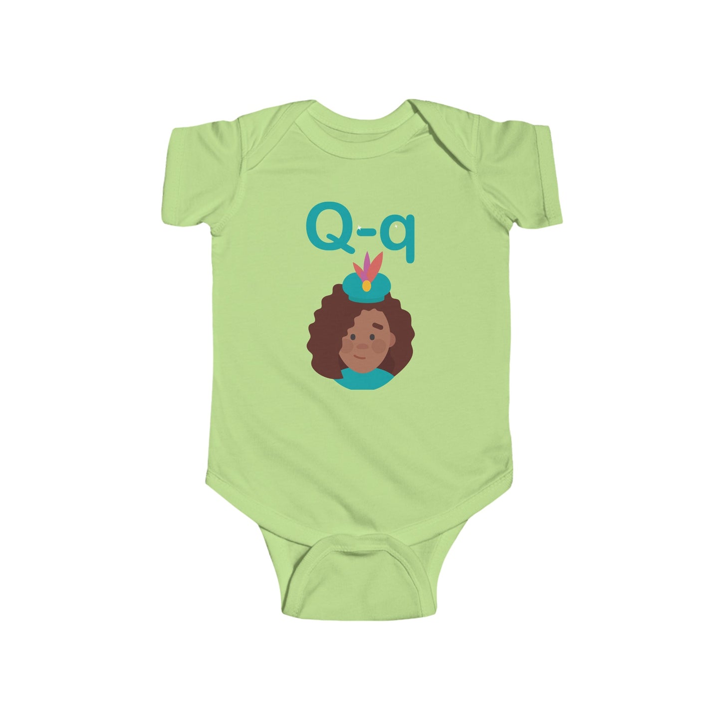 Charming Baby Onesie with "Q" and Queen Design - Fun Alphabet Learning for Kids