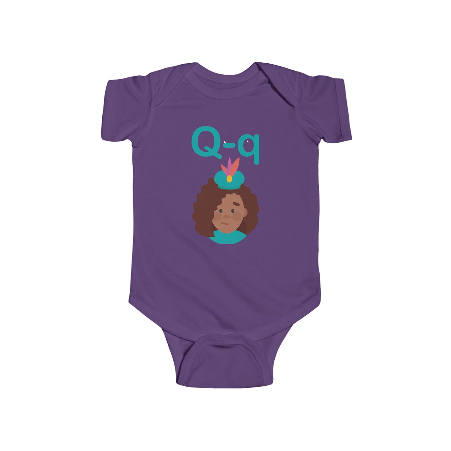 Charming Baby Onesie with "Q" and Queen Design - Fun Alphabet Learning for Kids