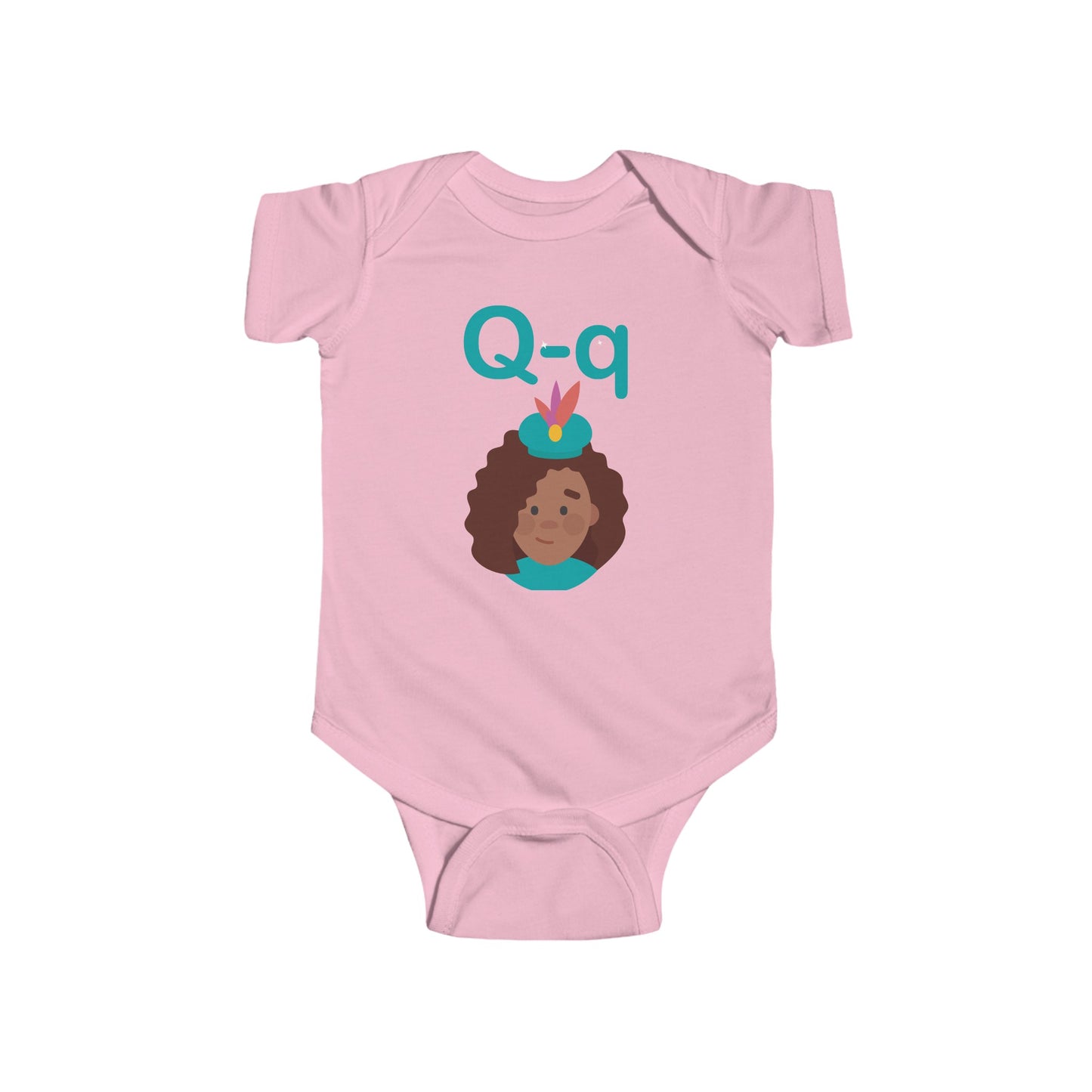 Charming Baby Onesie with "Q" and Queen Design - Fun Alphabet Learning for Kids