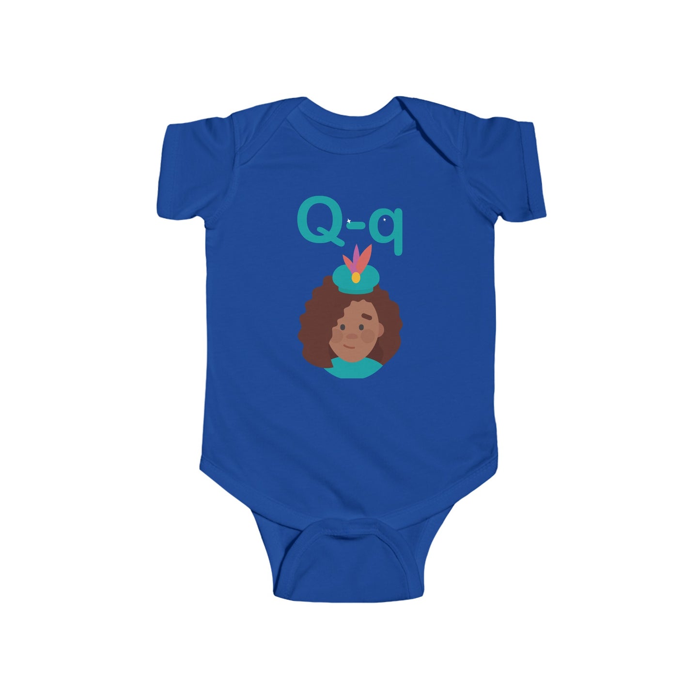 Charming Baby Onesie with "Q" and Queen Design - Fun Alphabet Learning for Kids