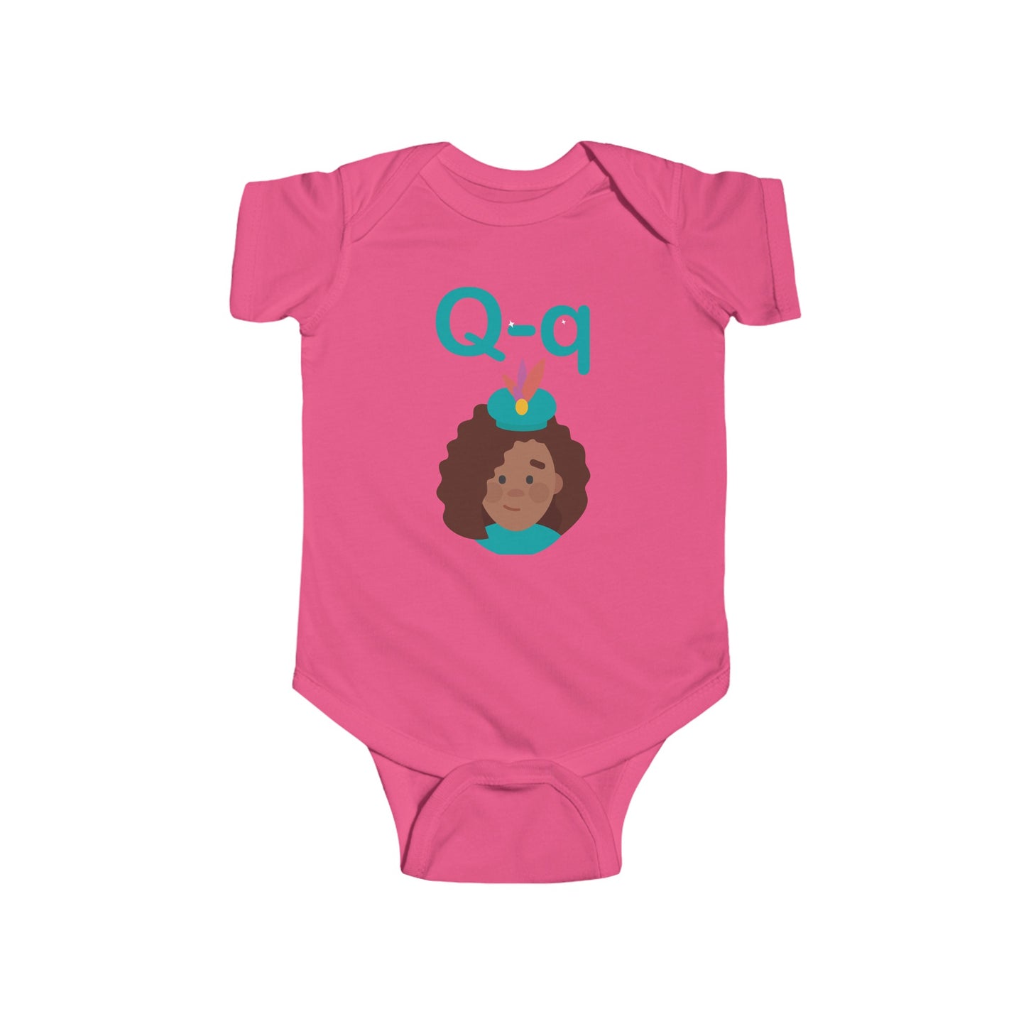 Charming Baby Onesie with "Q" and Queen Design - Fun Alphabet Learning for Kids