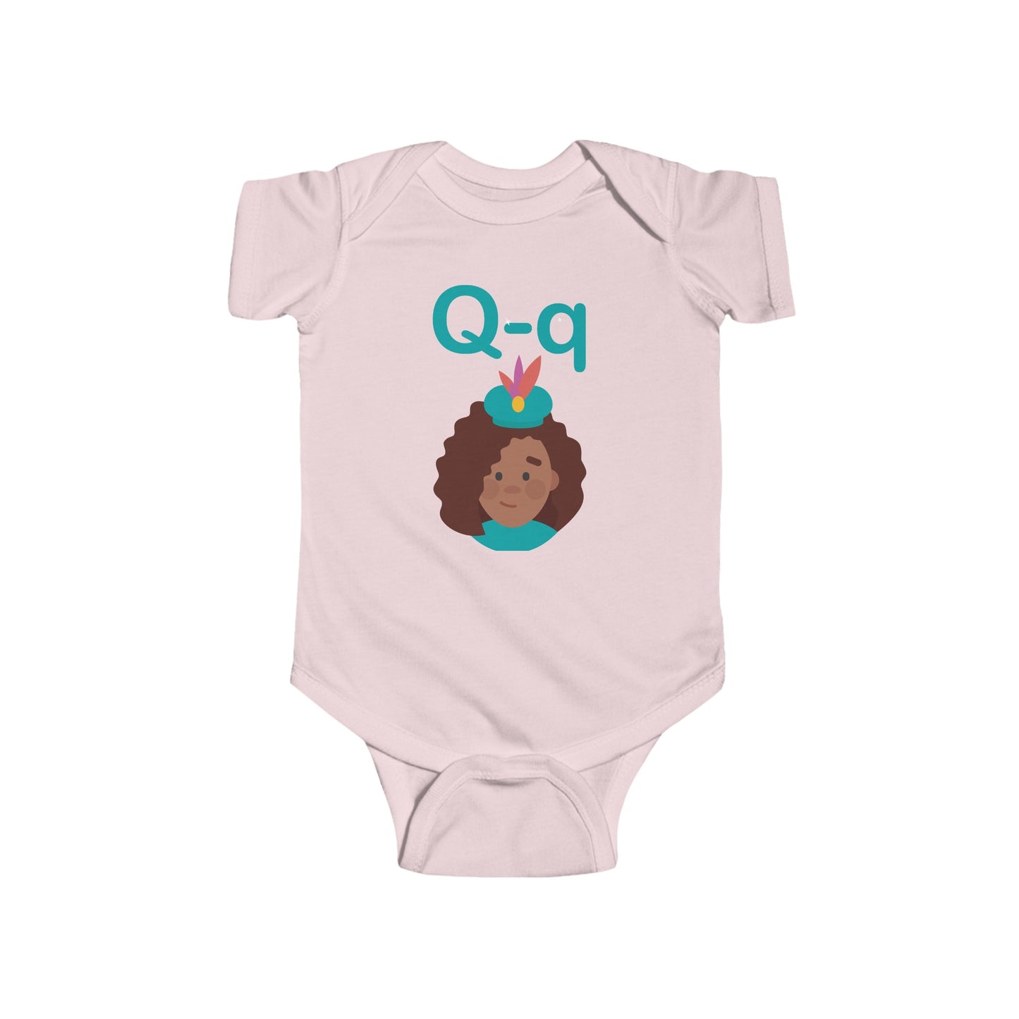 Charming Baby Onesie with "Q" and Queen Design - Fun Alphabet Learning for Kids