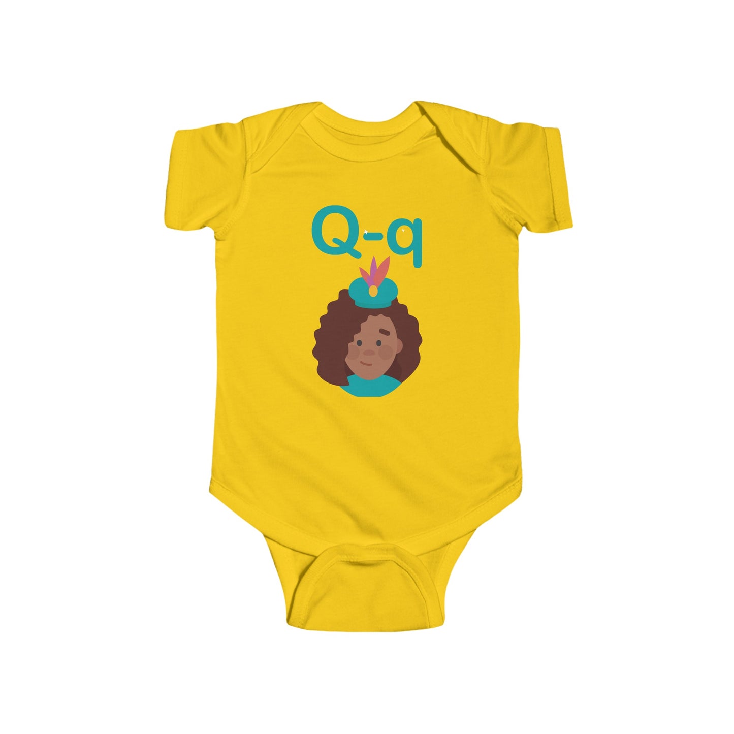 Charming Baby Onesie with "Q" and Queen Design - Fun Alphabet Learning for Kids