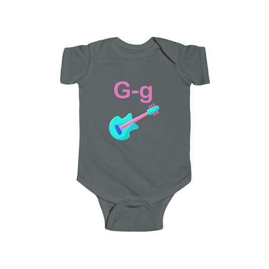 Alphabet Adventures Baby Onesie - Featuring Letter G with Cute Guitar