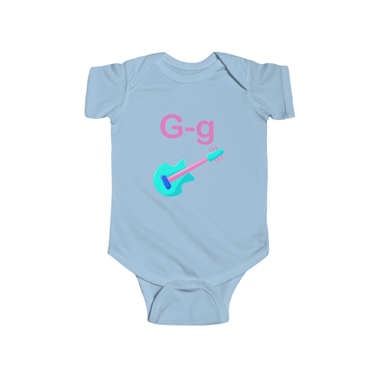 Alphabet Adventures Baby Onesie - Featuring Letter G with Cute Guitar