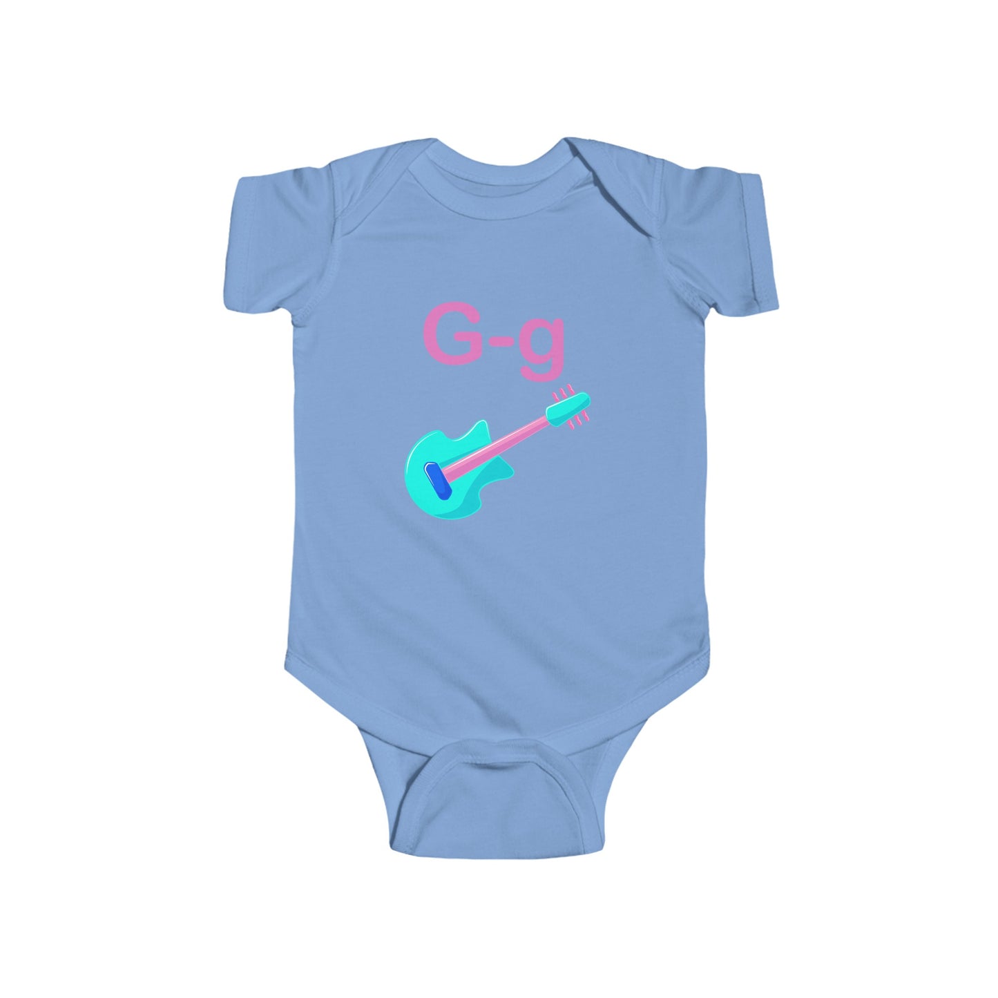 Alphabet Adventures Baby Onesie - Featuring Letter G with Cute Guitar