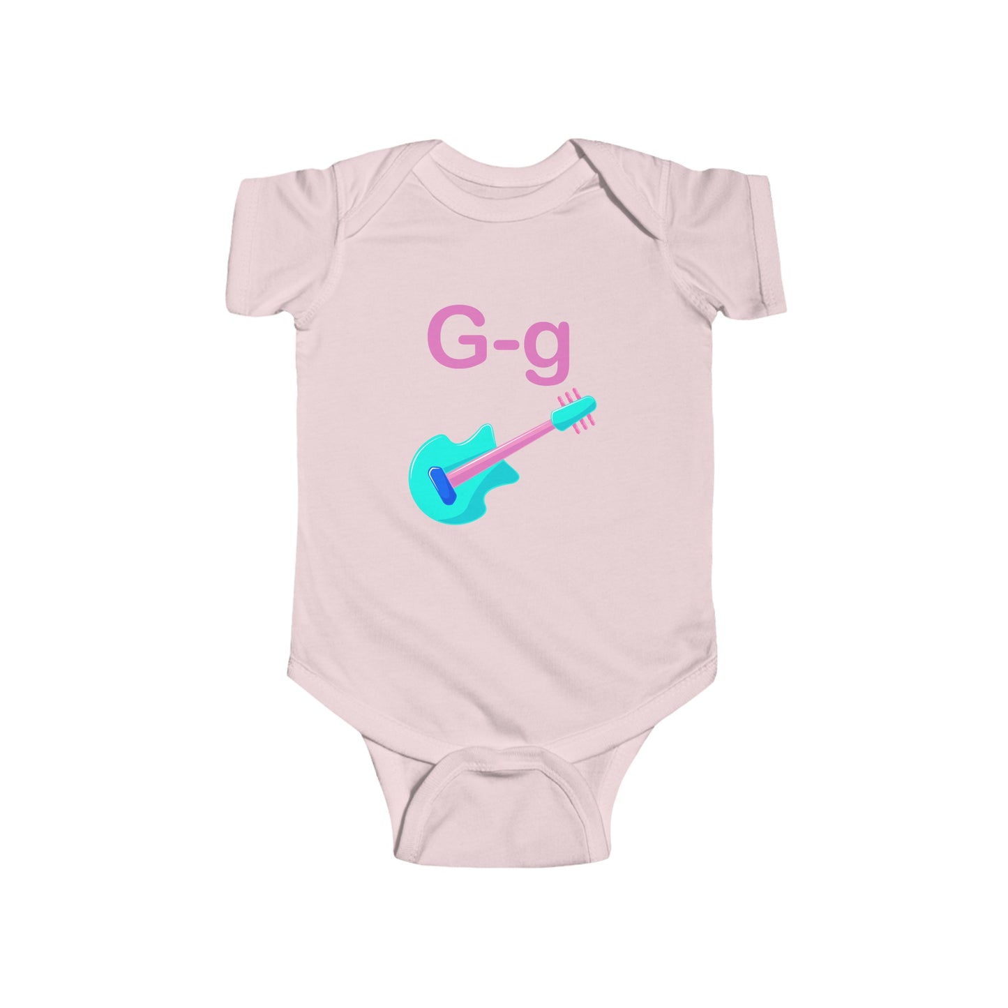 Alphabet Adventures Baby Onesie - Featuring Letter G with Cute Guitar