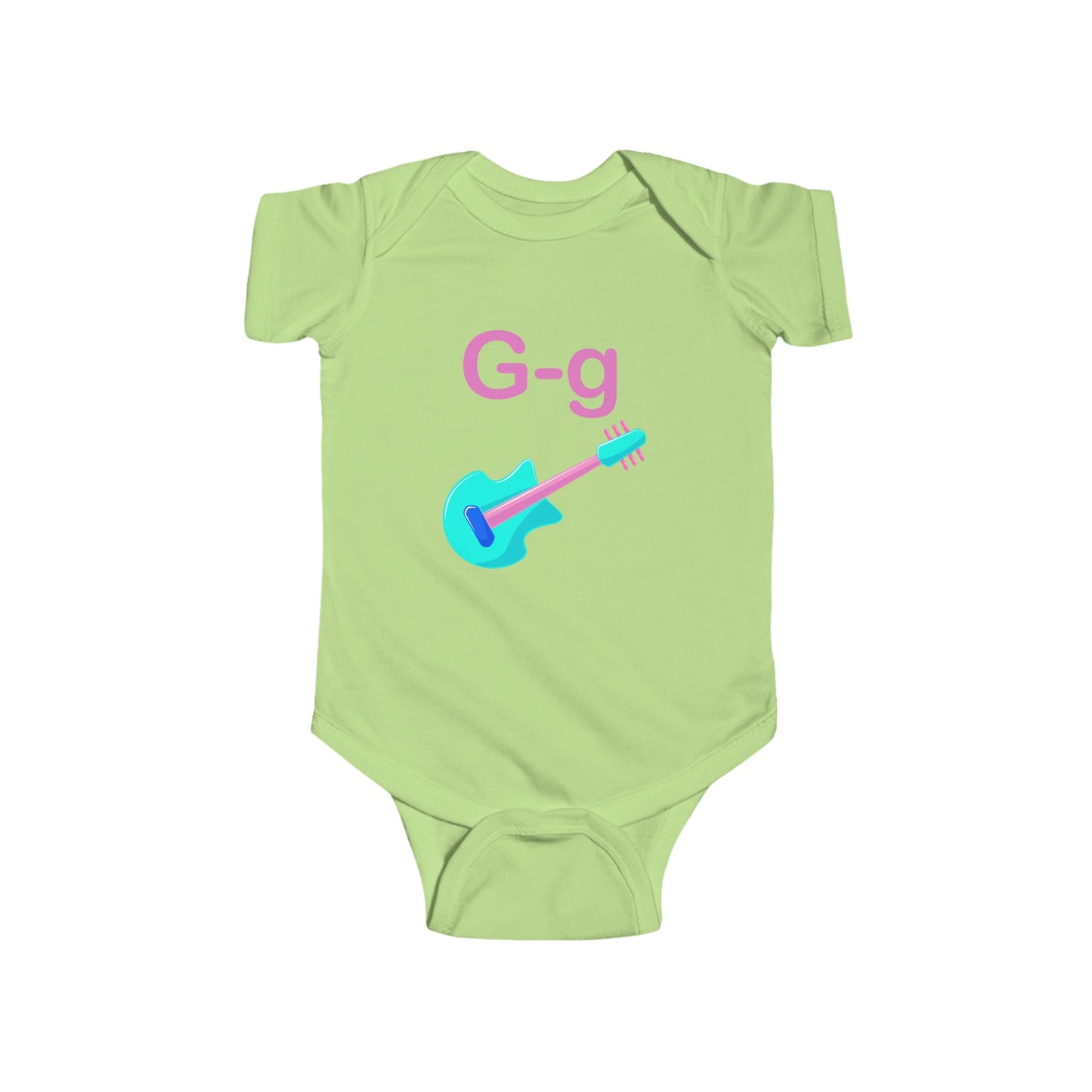 Alphabet Adventures Baby Onesie - Featuring Letter G with Cute Guitar