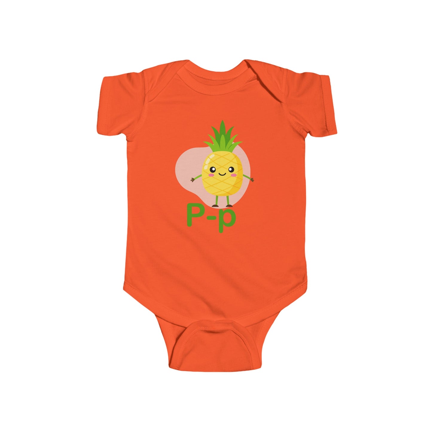 Adorable Baby Onesie with "P" and Pineapple Design - Fun Alphabet Learning for Kids