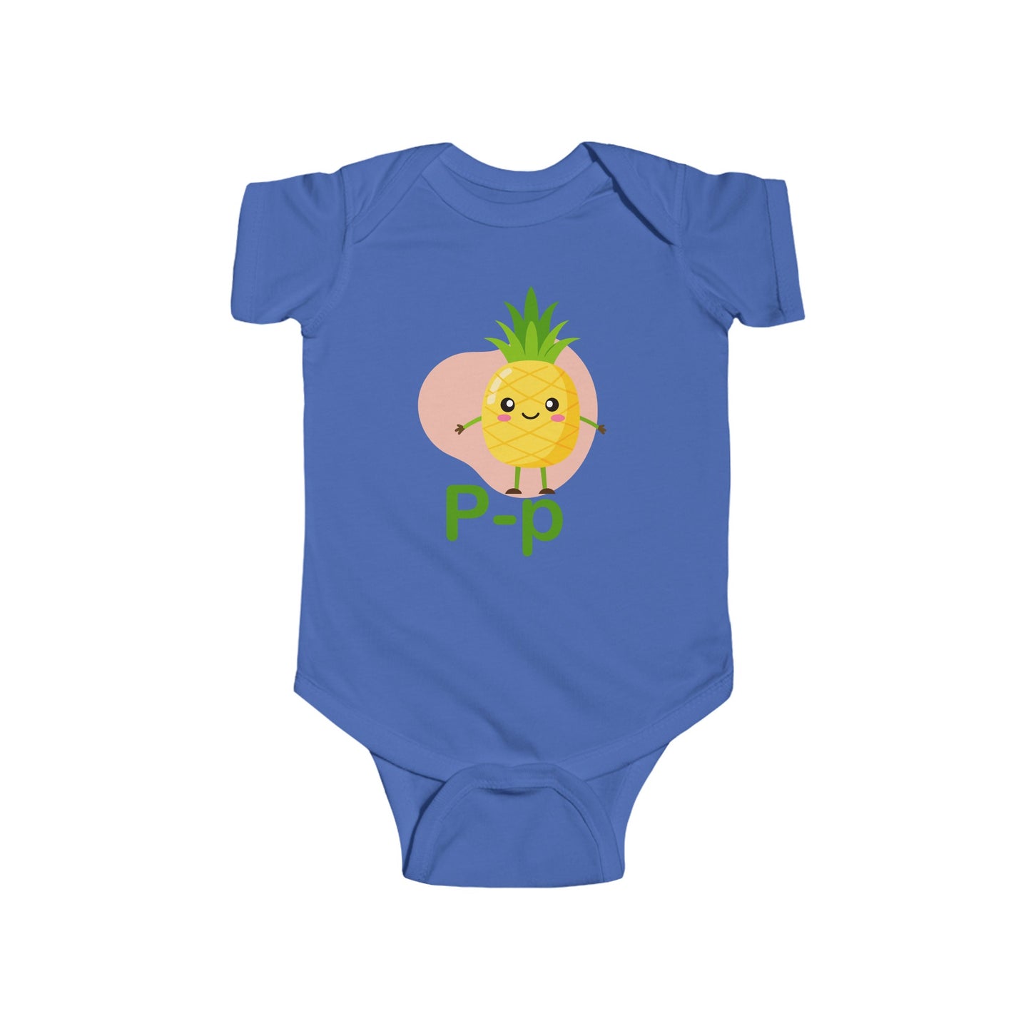 Adorable Baby Onesie with "P" and Pineapple Design - Fun Alphabet Learning for Kids