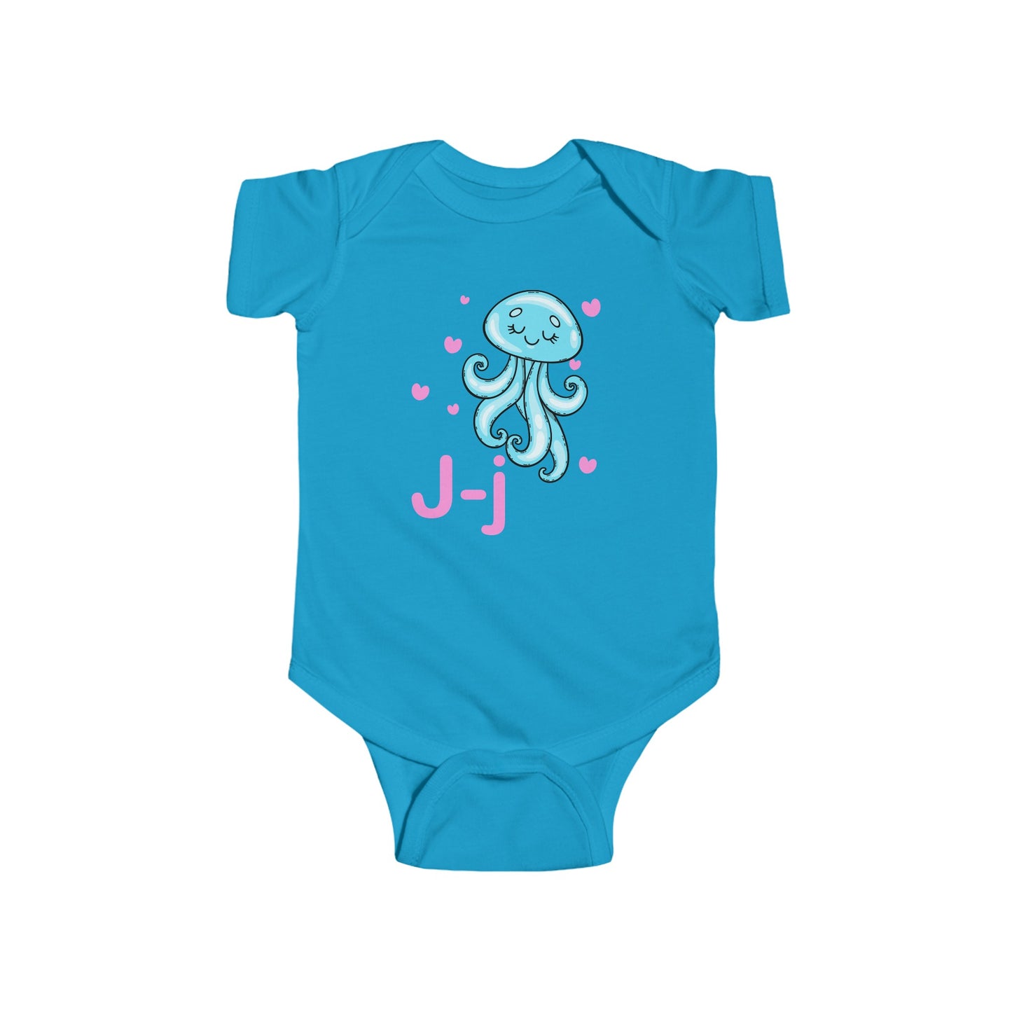 Alphabet Adventures Baby Onesie - Featuring Letter J with Cute Jellyfish