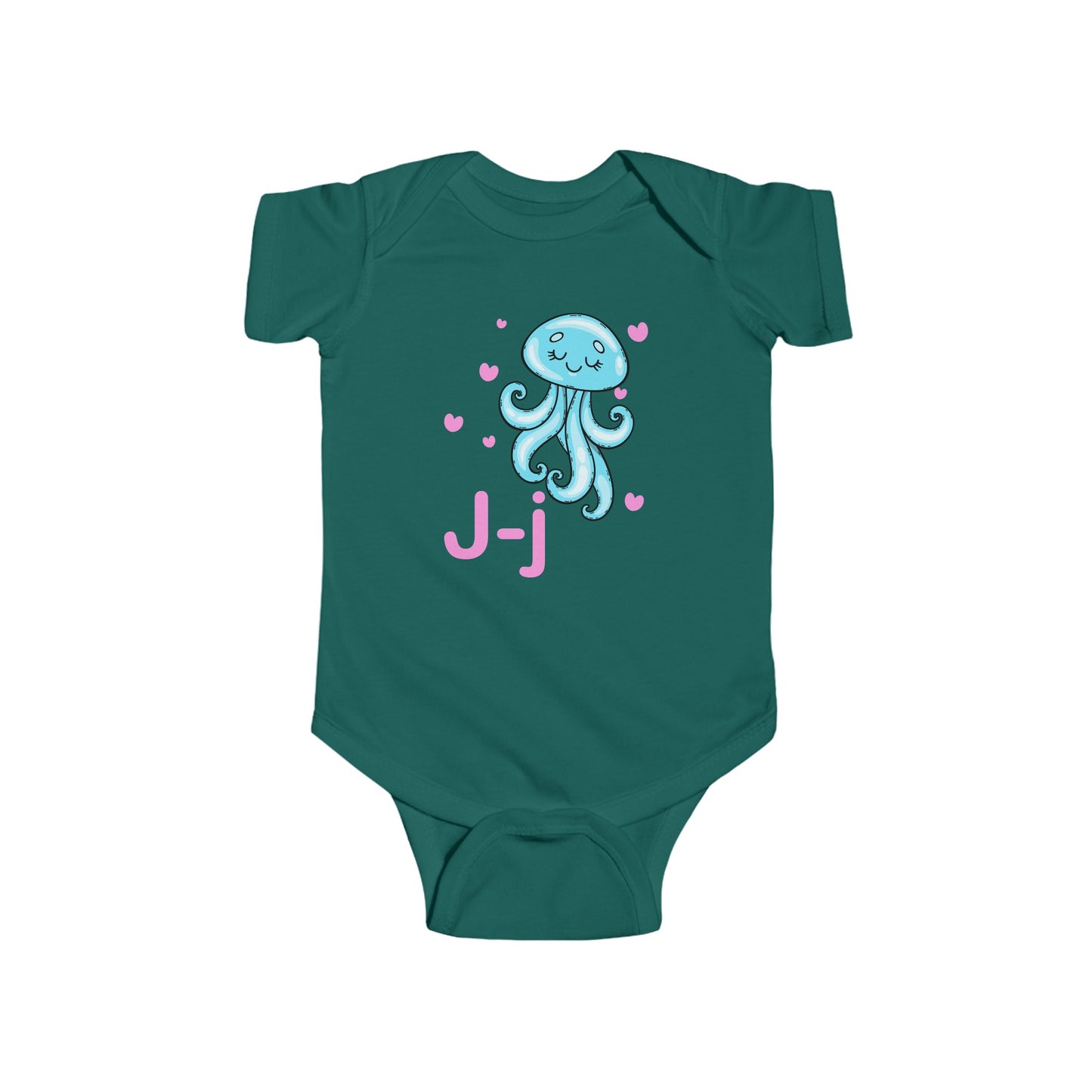 Alphabet Adventures Baby Onesie - Featuring Letter J with Cute Jellyfish