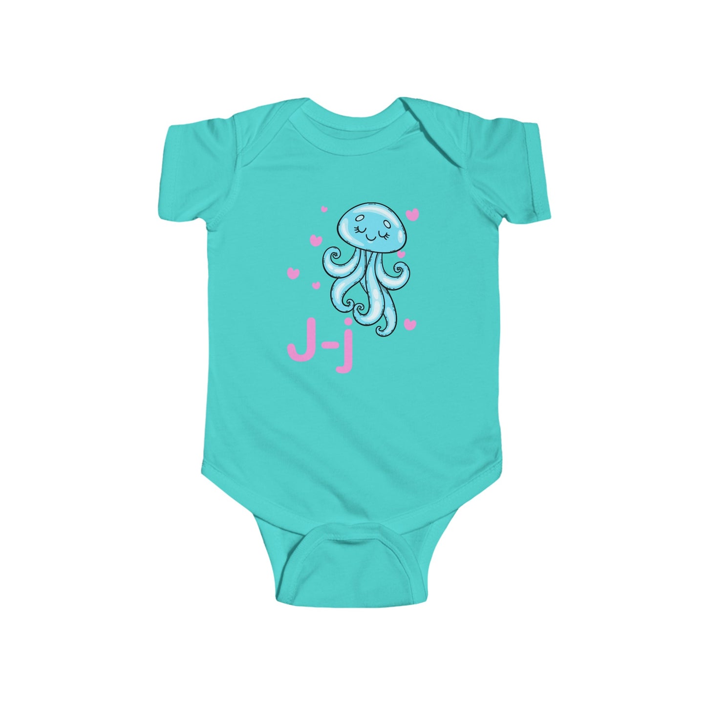 Alphabet Adventures Baby Onesie - Featuring Letter J with Cute Jellyfish