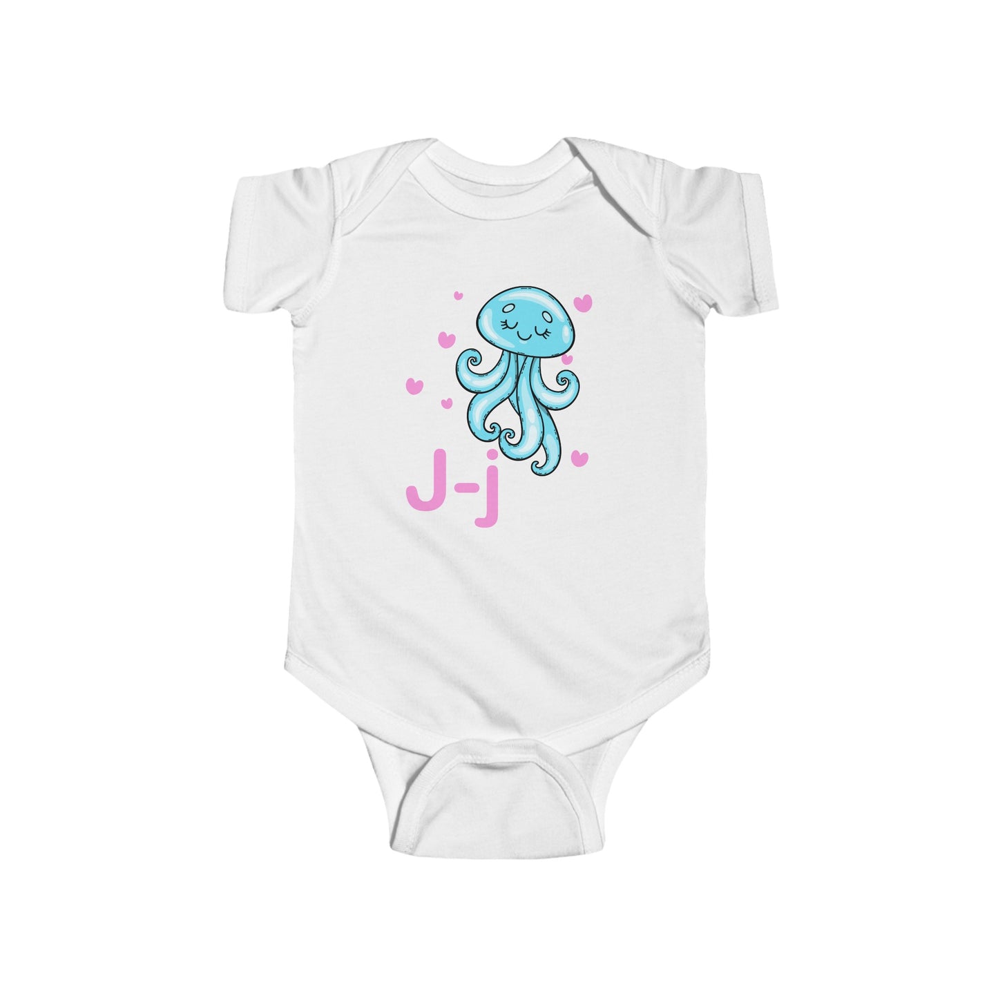 Alphabet Adventures Baby Onesie - Featuring Letter J with Cute Jellyfish