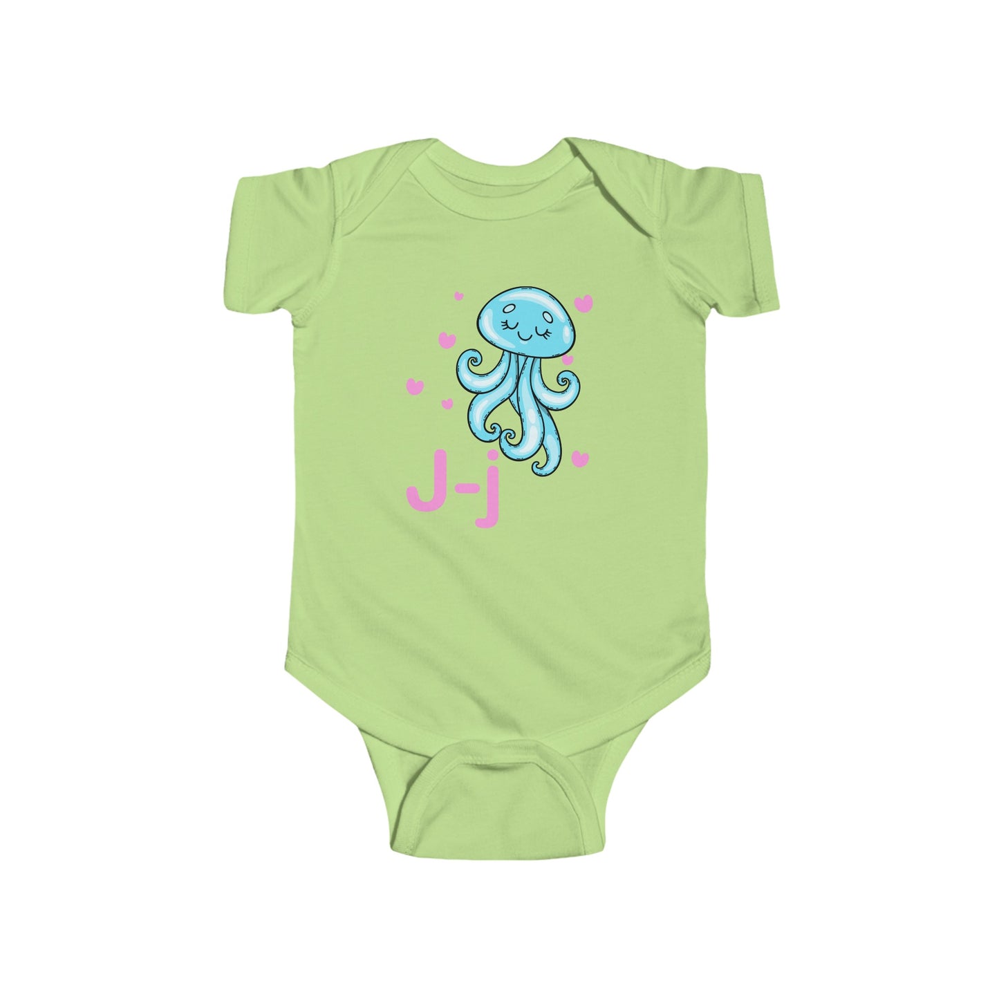 Alphabet Adventures Baby Onesie - Featuring Letter J with Cute Jellyfish