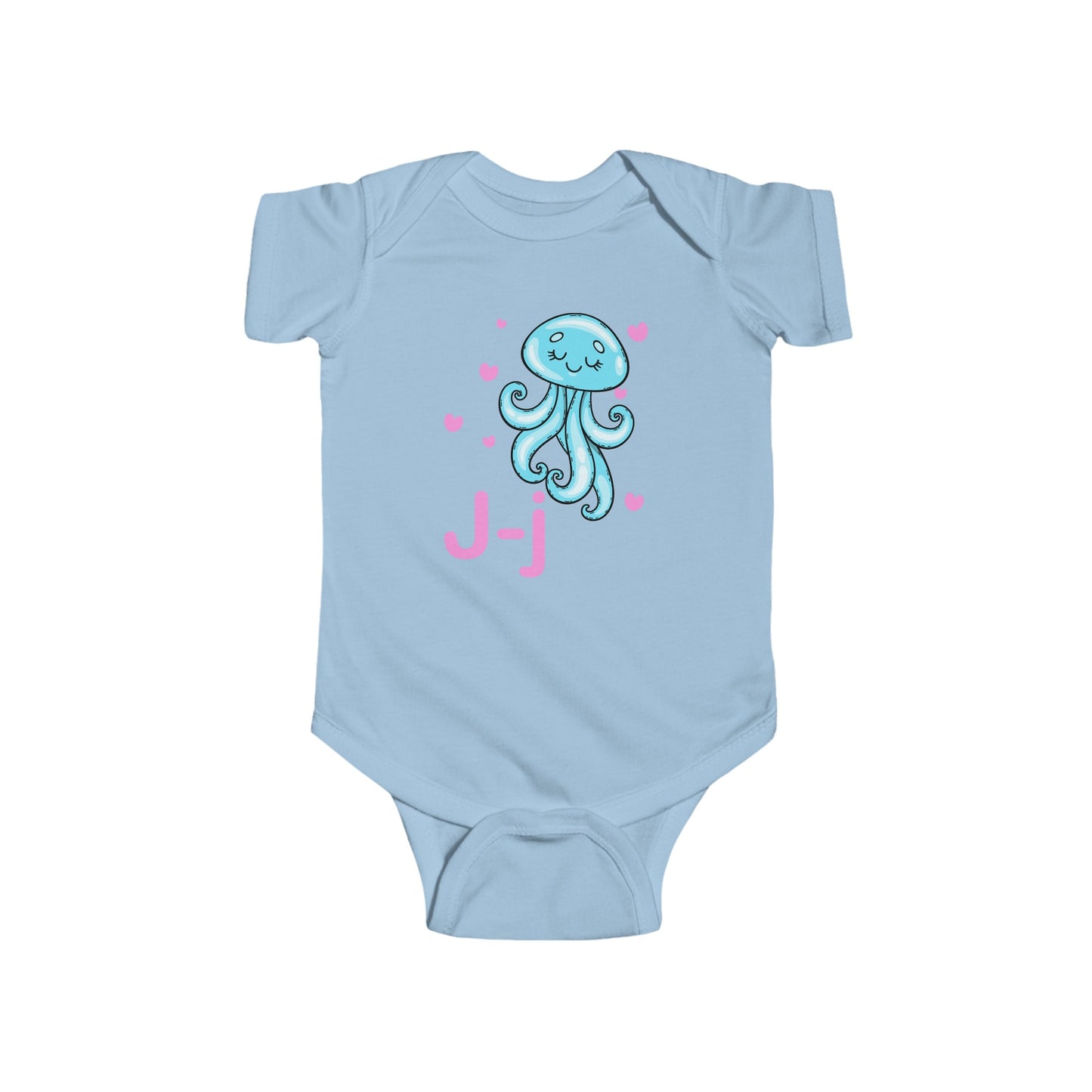 Alphabet Adventures Baby Onesie - Featuring Letter J with Cute Jellyfish