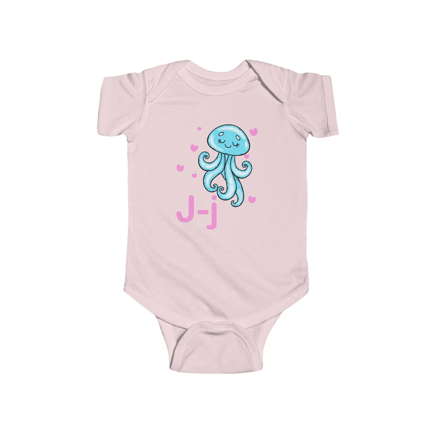 Alphabet Adventures Baby Onesie - Featuring Letter J with Cute Jellyfish