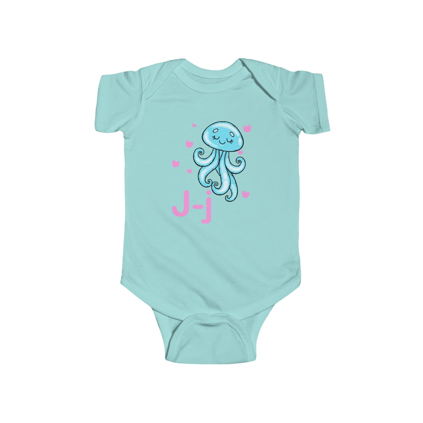 Alphabet Adventures Baby Onesie - Featuring Letter J with Cute Jellyfish