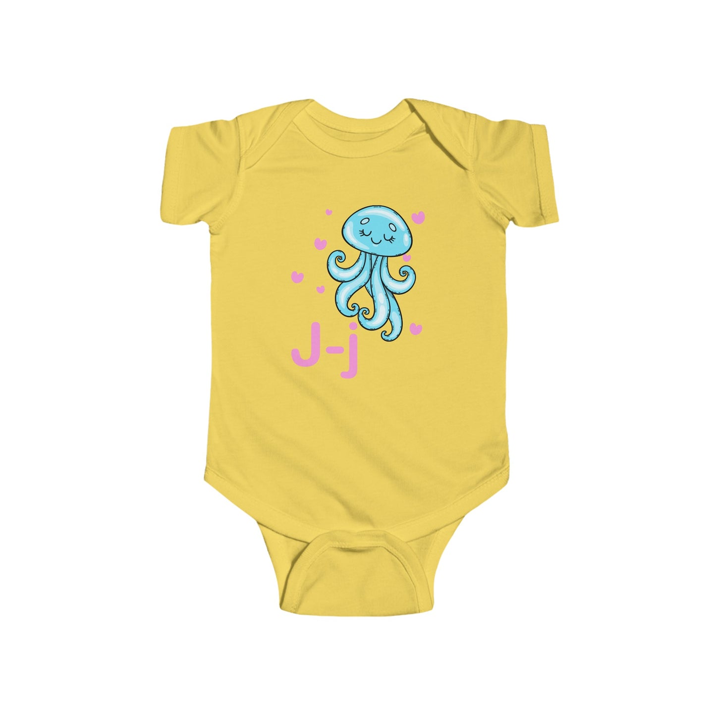 Alphabet Adventures Baby Onesie - Featuring Letter J with Cute Jellyfish