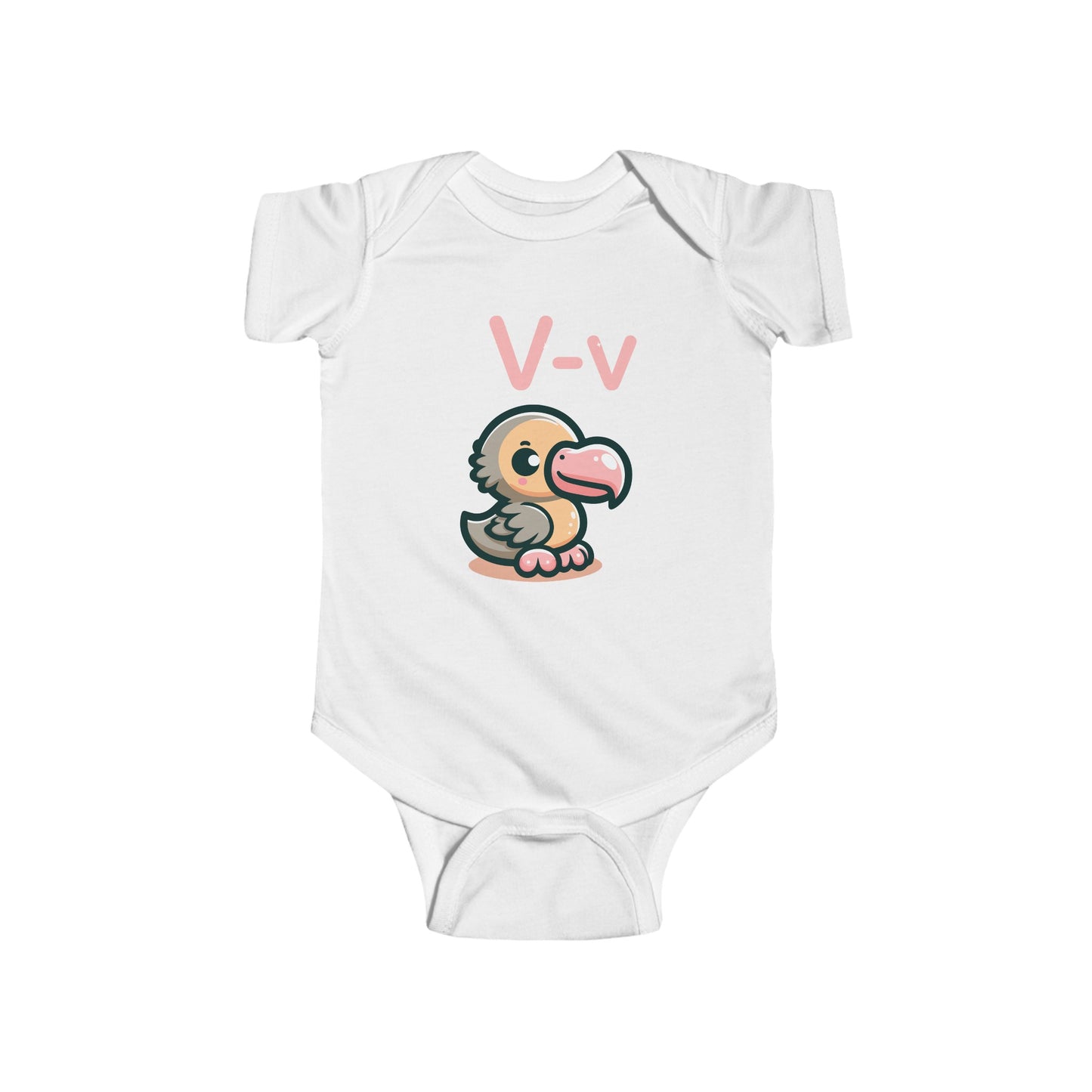 Vibrant Vulture 'V' Baby Onesie - Soaring into Alphabet Fun!