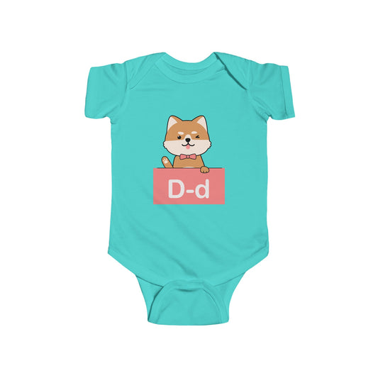 Alphabet Adventures Baby Onesie - Featuring Letter D with Cute Dog