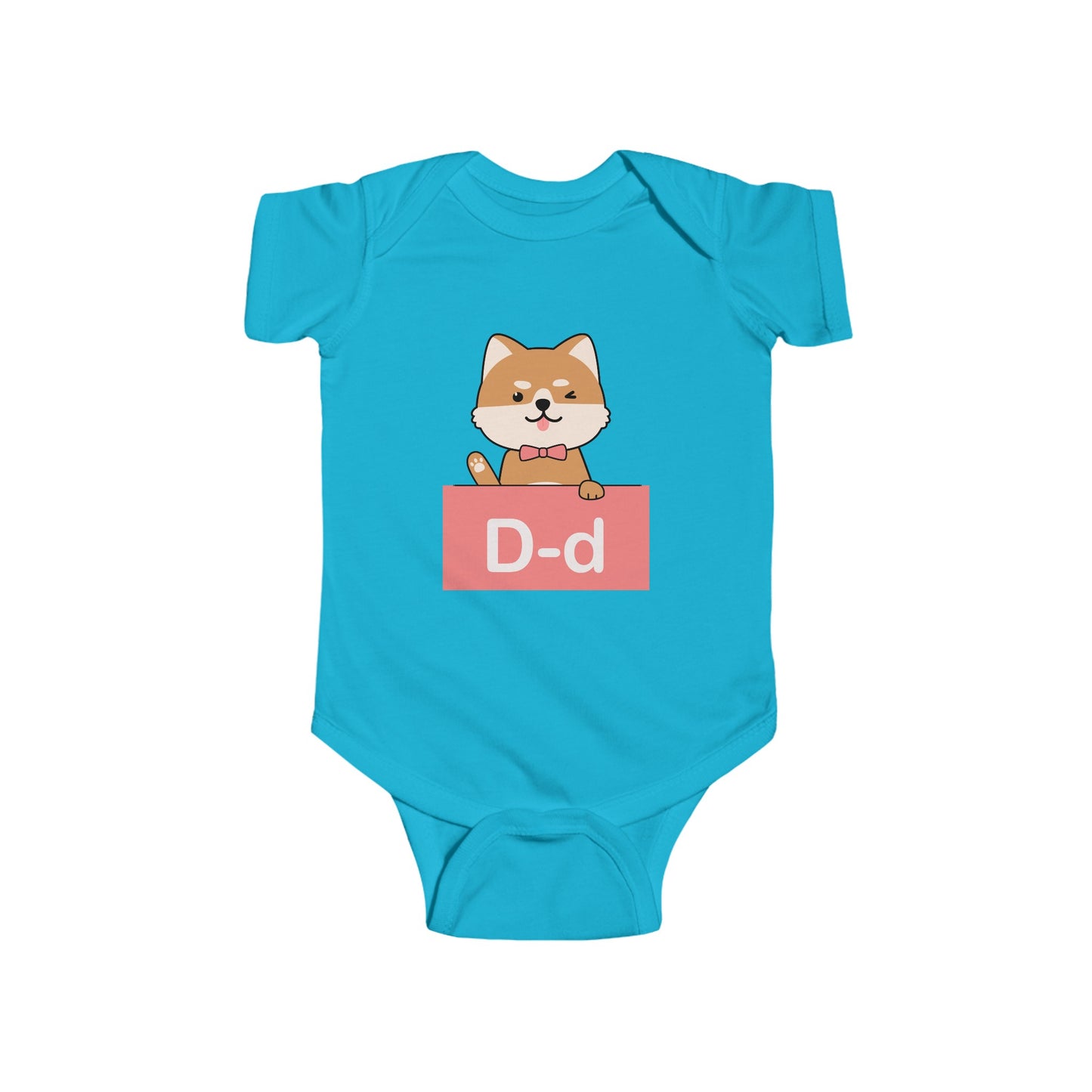 Alphabet Adventures Baby Onesie - Featuring Letter D with Cute Dog