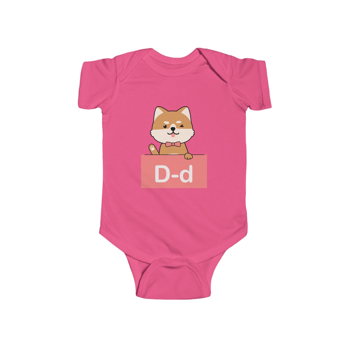 Alphabet Adventures Baby Onesie - Featuring Letter D with Cute Dog