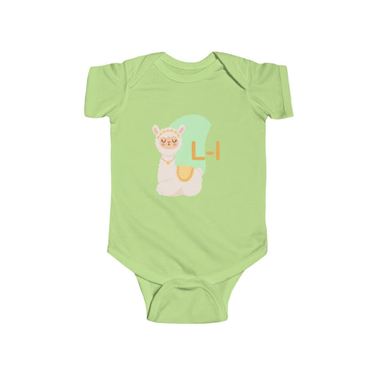 Cute Baby Onesie with "L" and Llama Design - Fun Alphabet Learning for Kids