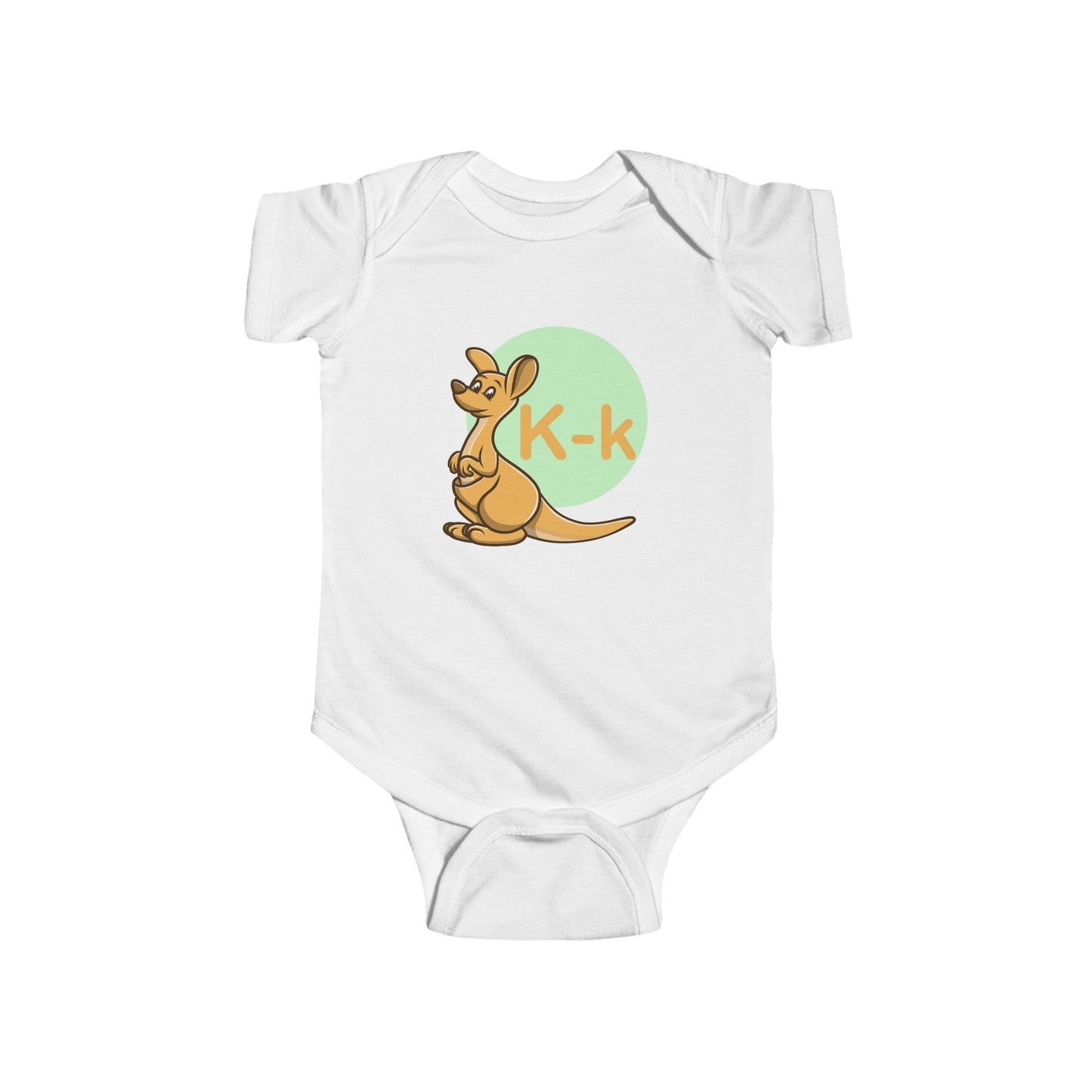 Alphabet Adventures Baby Onesie - Featuring Letter K with Cute Kangaroo