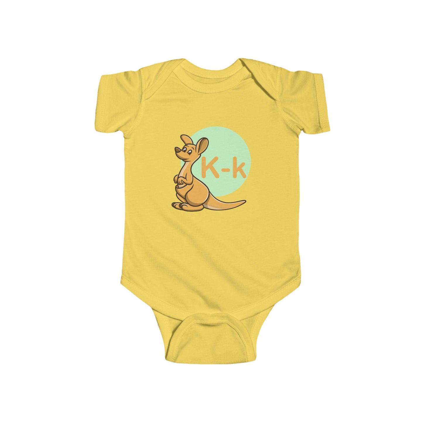 Alphabet Adventures Baby Onesie - Featuring Letter K with Cute Kangaroo