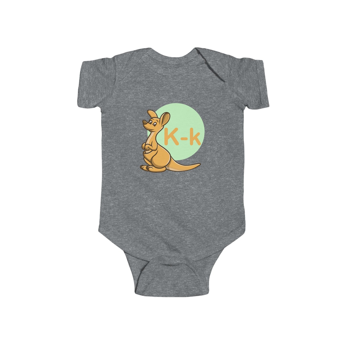 Alphabet Adventures Baby Onesie - Featuring Letter K with Cute Kangaroo