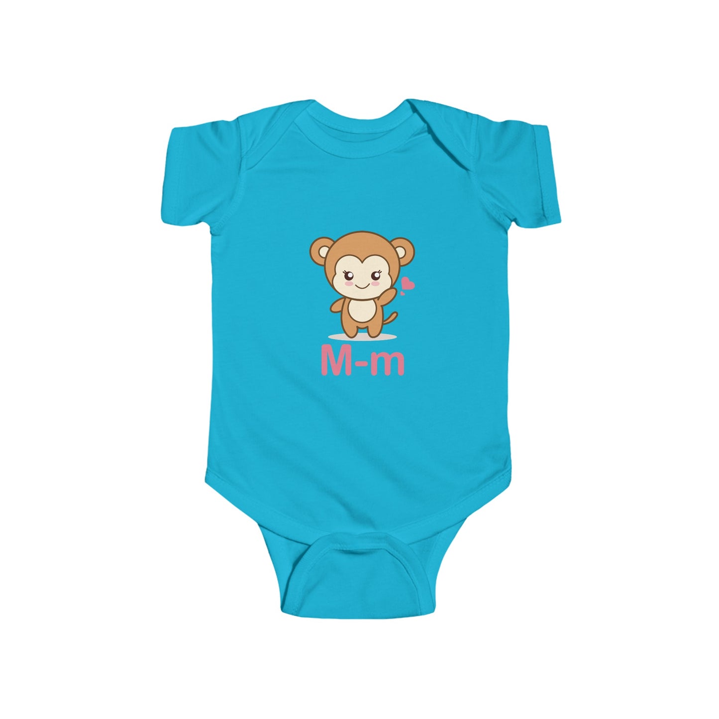 Adorable Baby Onesie with "M" and Monkey Design - Fun Alphabet Learning for Kids