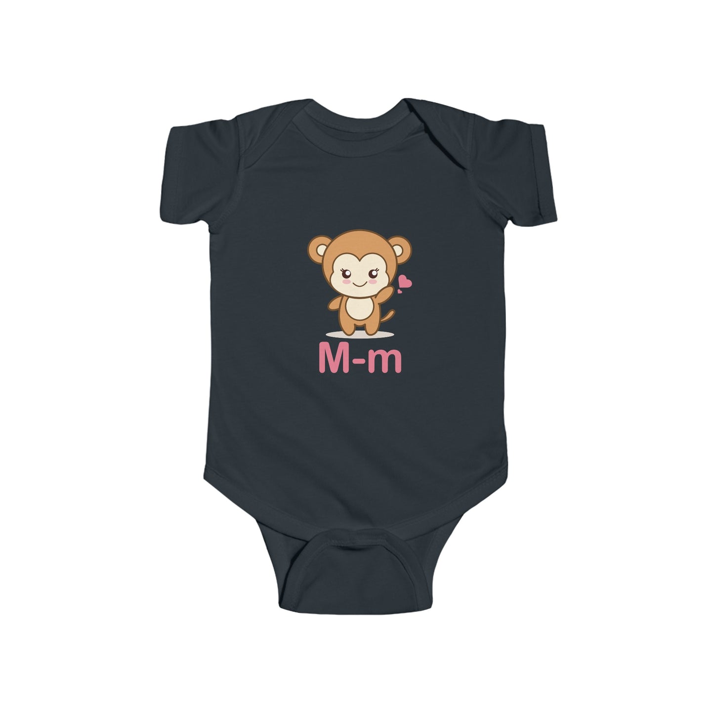 Adorable Baby Onesie with "M" and Monkey Design - Fun Alphabet Learning for Kids